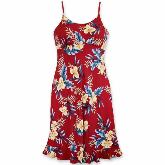 Midnight maroon hawaiian kamalii dress - alohaz