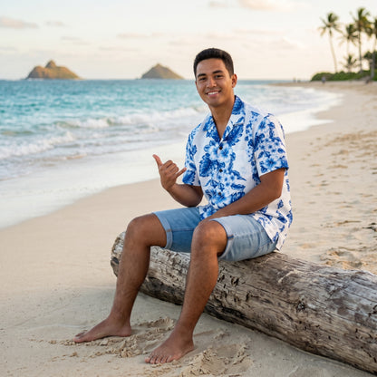 hanalei white hawaiian cotton shirt