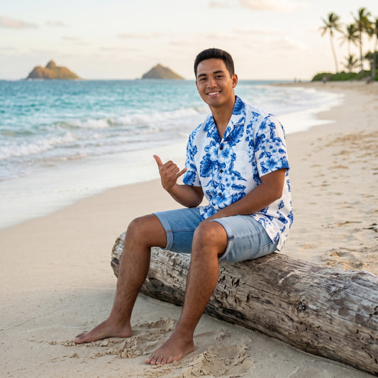 hanalei white hawaiian cotton shirt