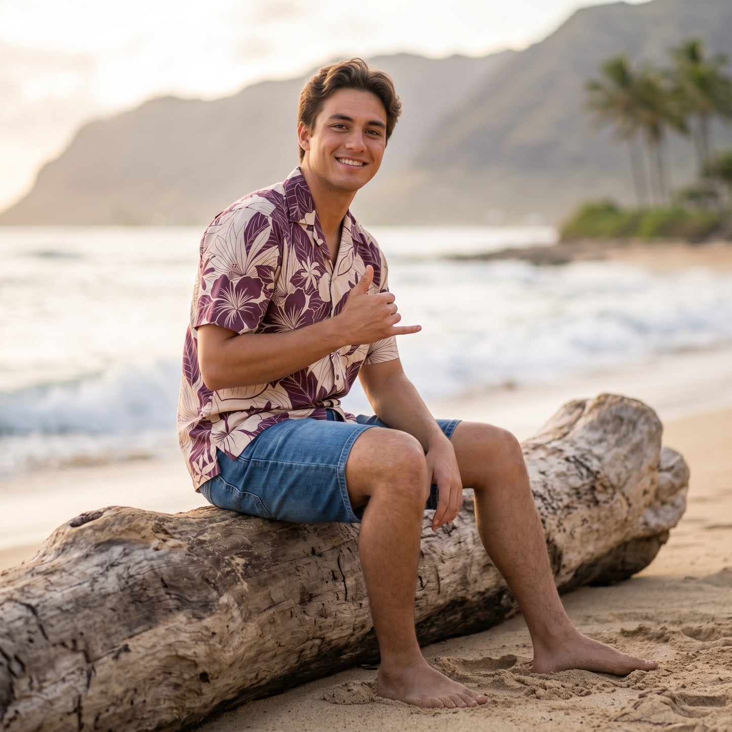 haven purple hawaiian cotton shirt