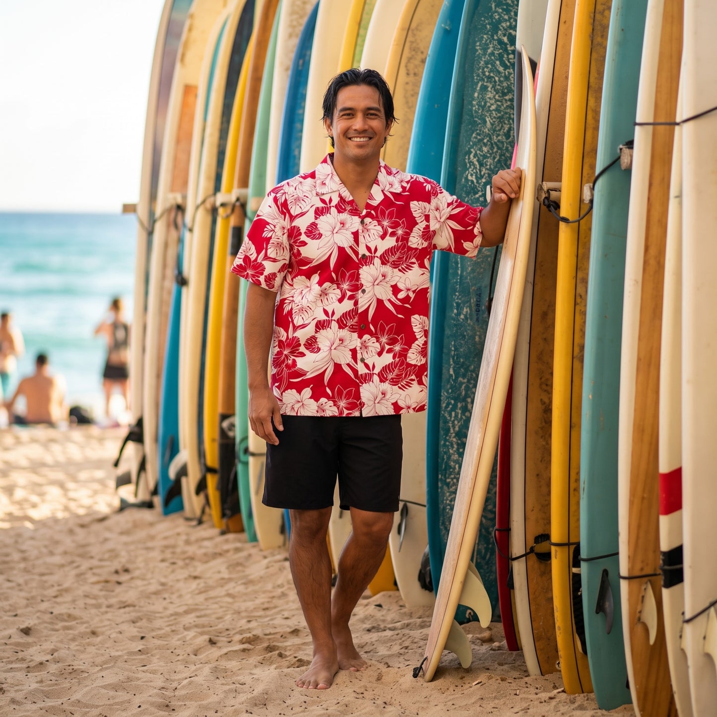 orchid shadow red hawaiian cotton shirt