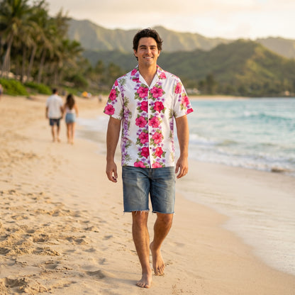 white mist hawaiian cotton shirt