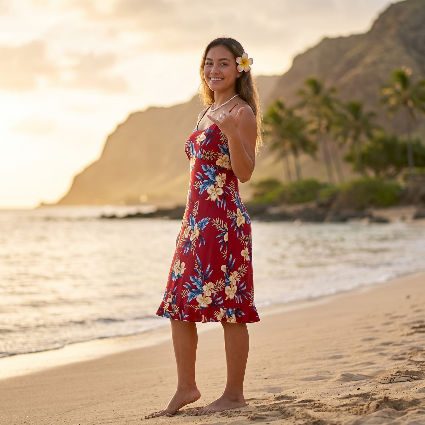 midnight maroon hawaiian kamalii dress