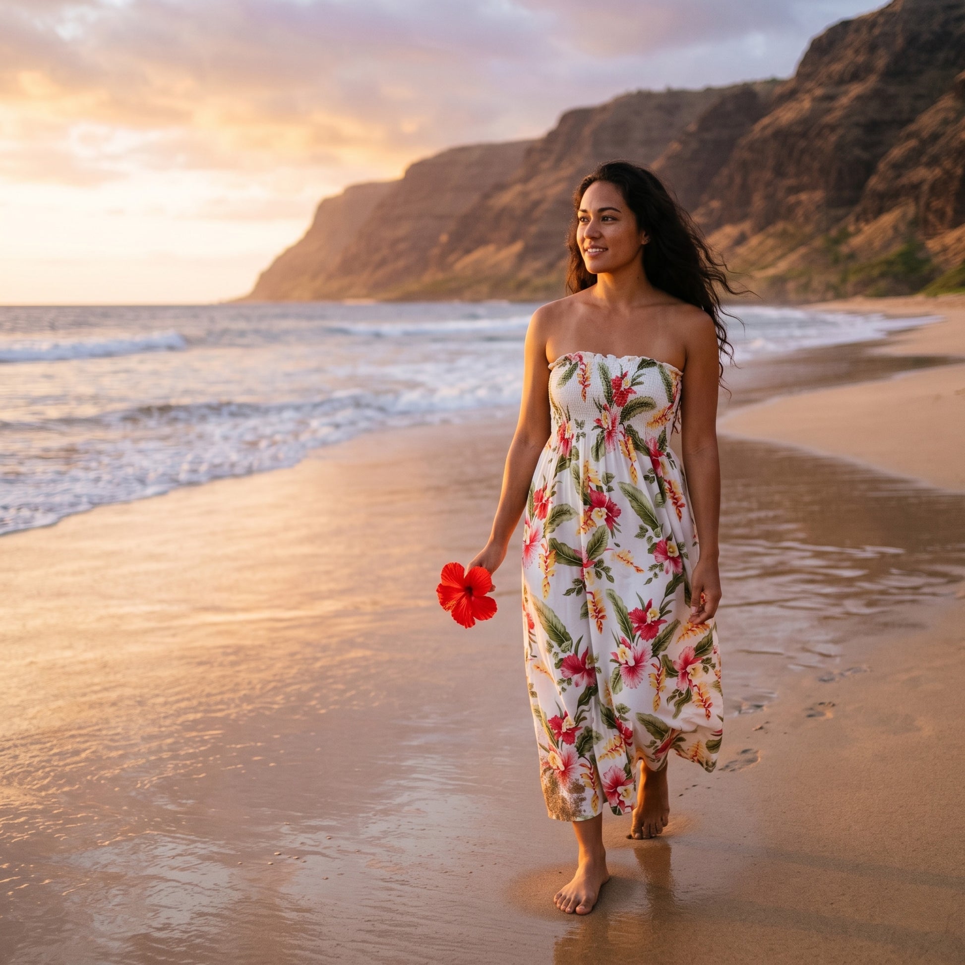 cloud hawaiian maxi dress