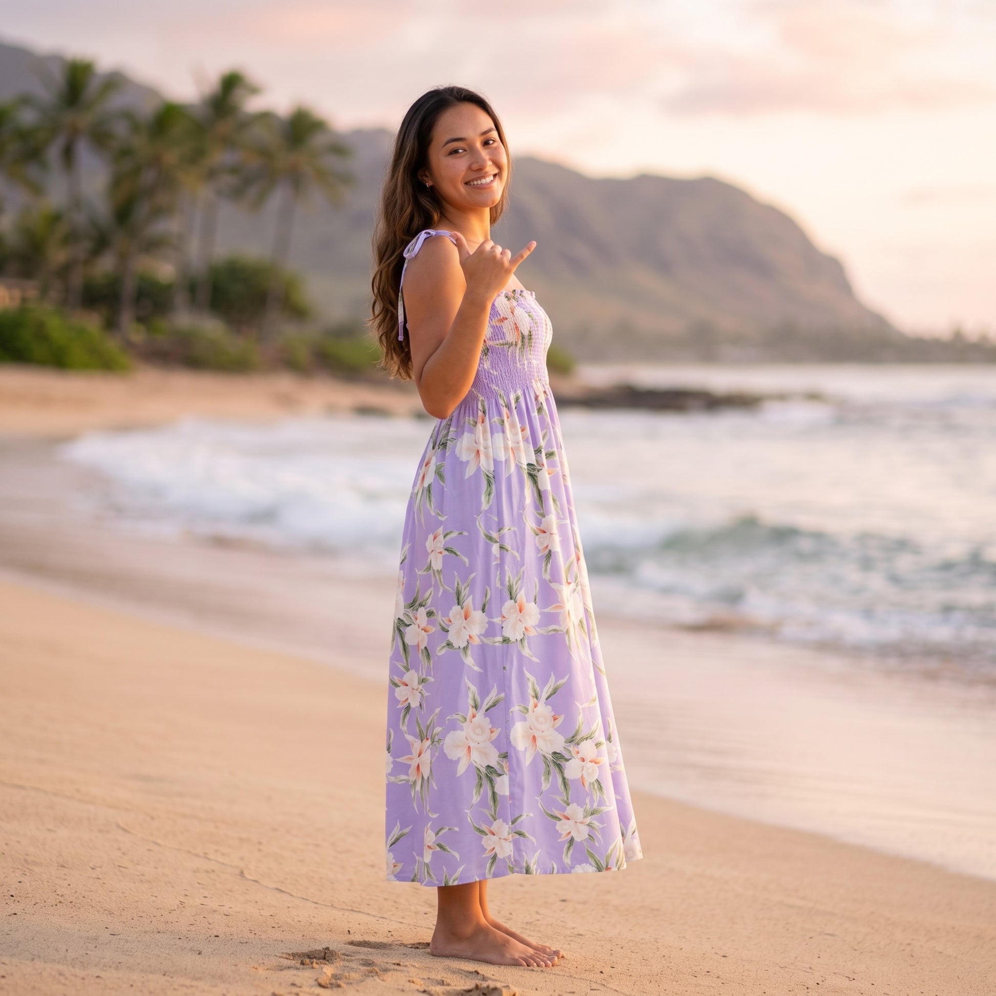 mele purple hawaiian maxi dress