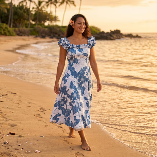 haven blue hawaiian leilani dress