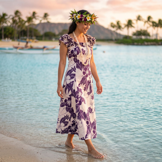 haven purple hawaiian leilani dress