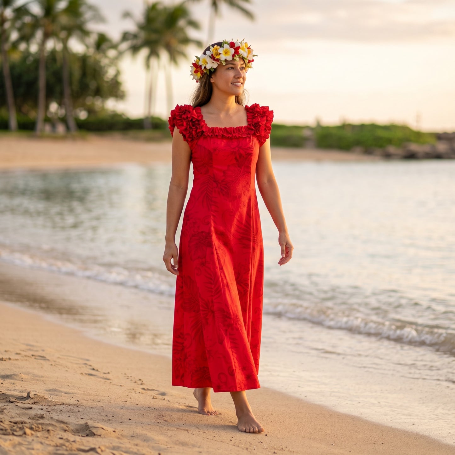 monstera cereus red hawaiian leilani dress