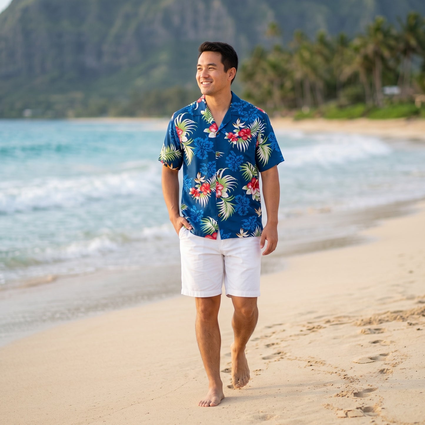 passion navy hawaiian rayon shirt