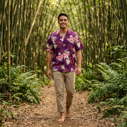 passion purple hawaiian rayon shirt