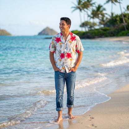 makaha cream hawaiian rayon shirt