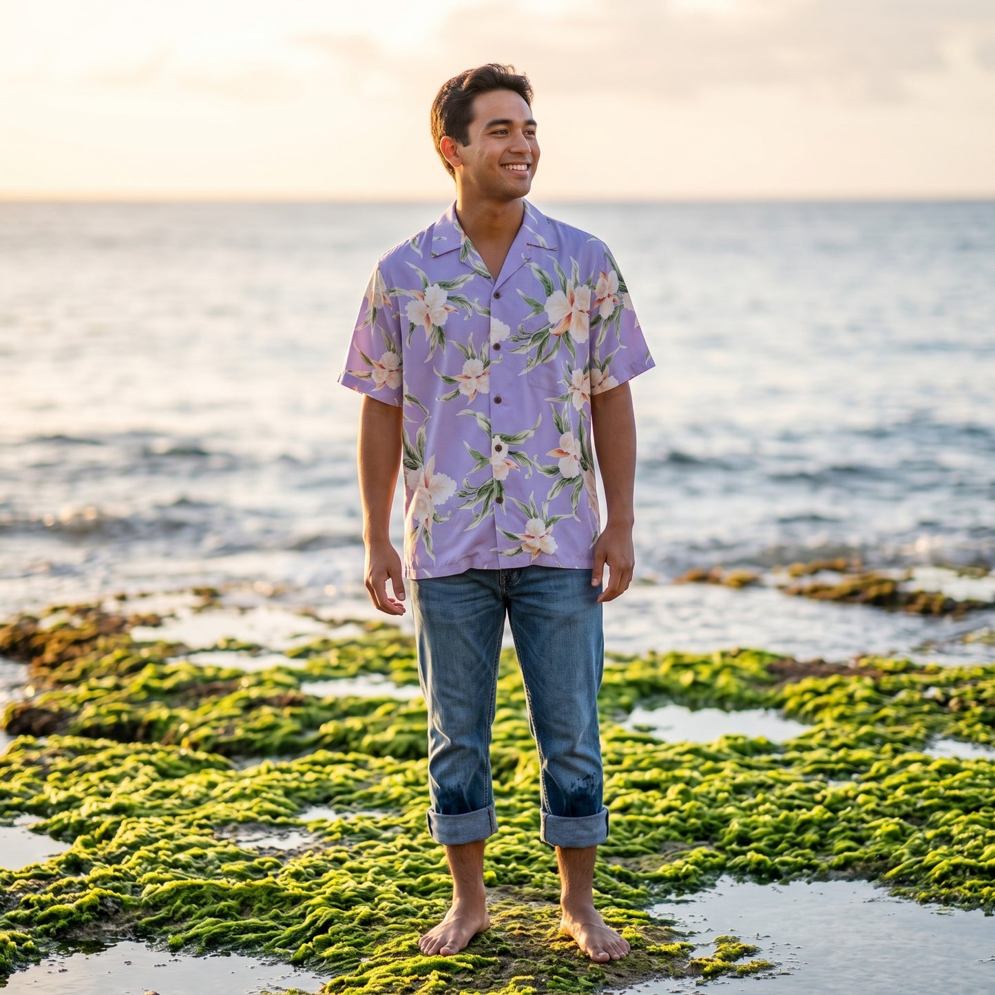 mele purple hawaiian rayon shirt