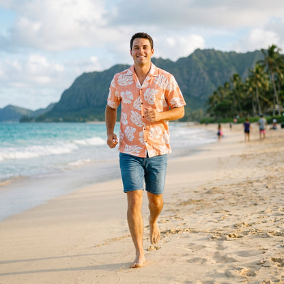 tradewinds orange hawaiian aloha rayon shirt