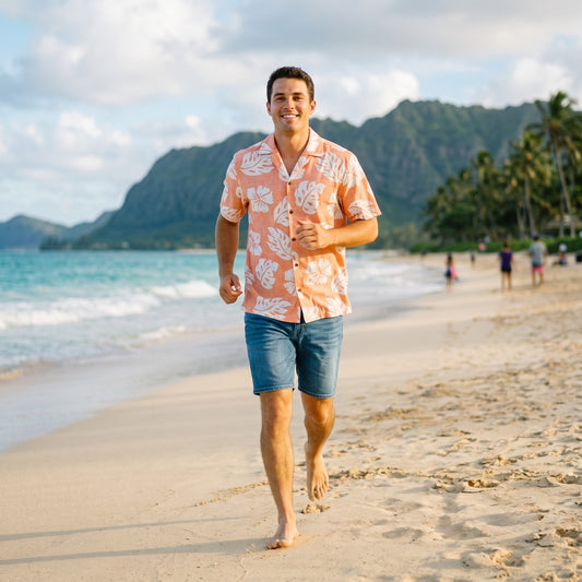 tradewinds orange hawaiian aloha rayon shirt