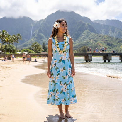 escape blue hawaiian darling dress