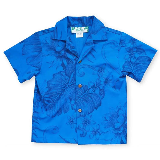 Monstera cereus blue hawaiian boy shirt - alohaz