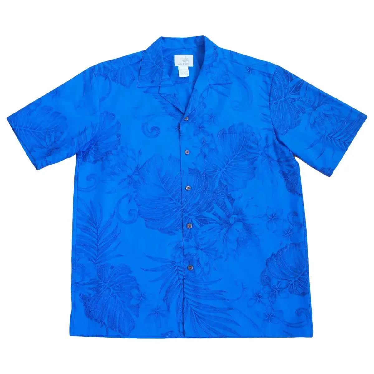Monstera cereus blue hawaiian cotton shirt - alohaz