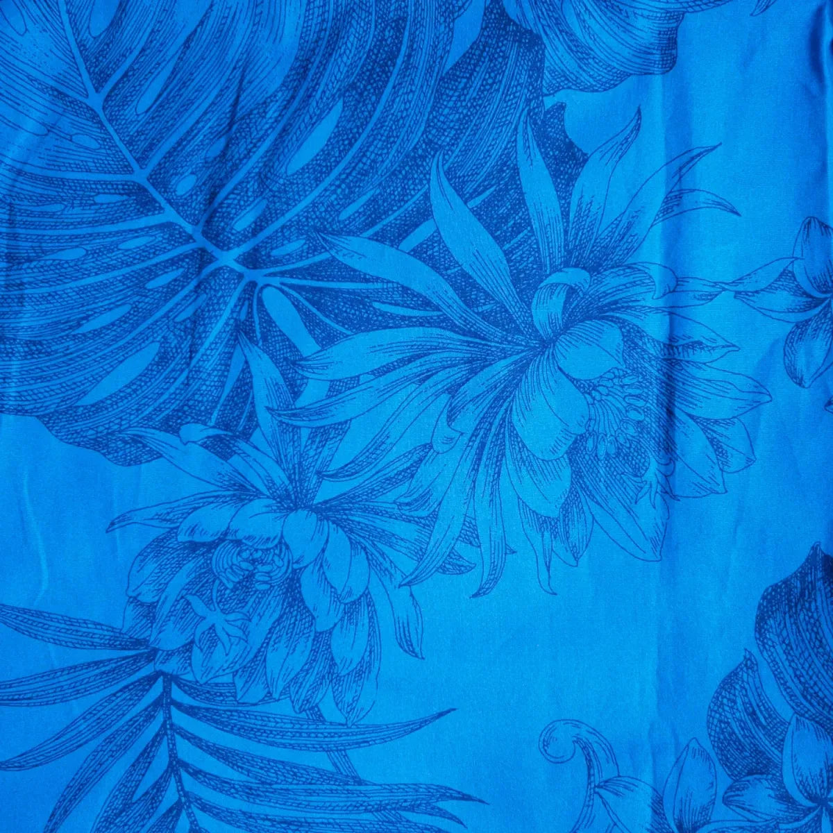 Monstera cereus blue hawaiian girl flutter dress