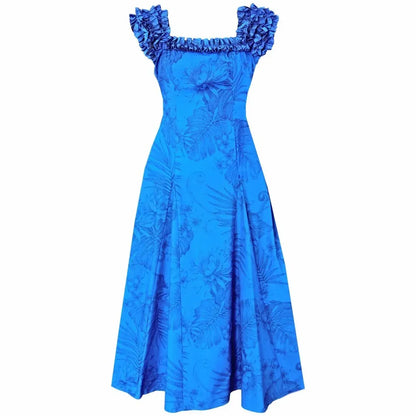 Monstera cereus blue hawaiian leilani dress - alohaz