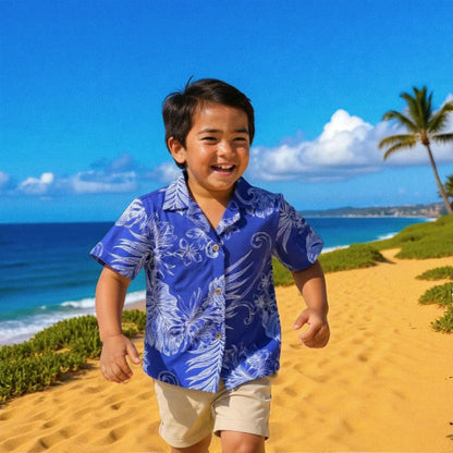 Monstera cereus purple hawaiian boy shirt - alohaz