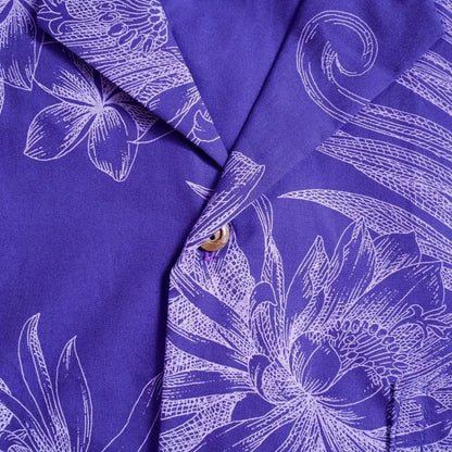 Monstera cereus purple hawaiian cotton shirt - alohaz