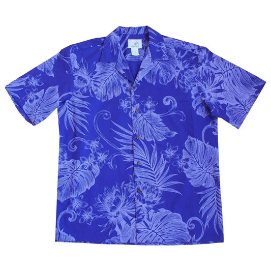Monstera cereus purple hawaiian cotton shirt - alohaz