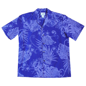 Monstera cereus purple hawaiian cotton shirt