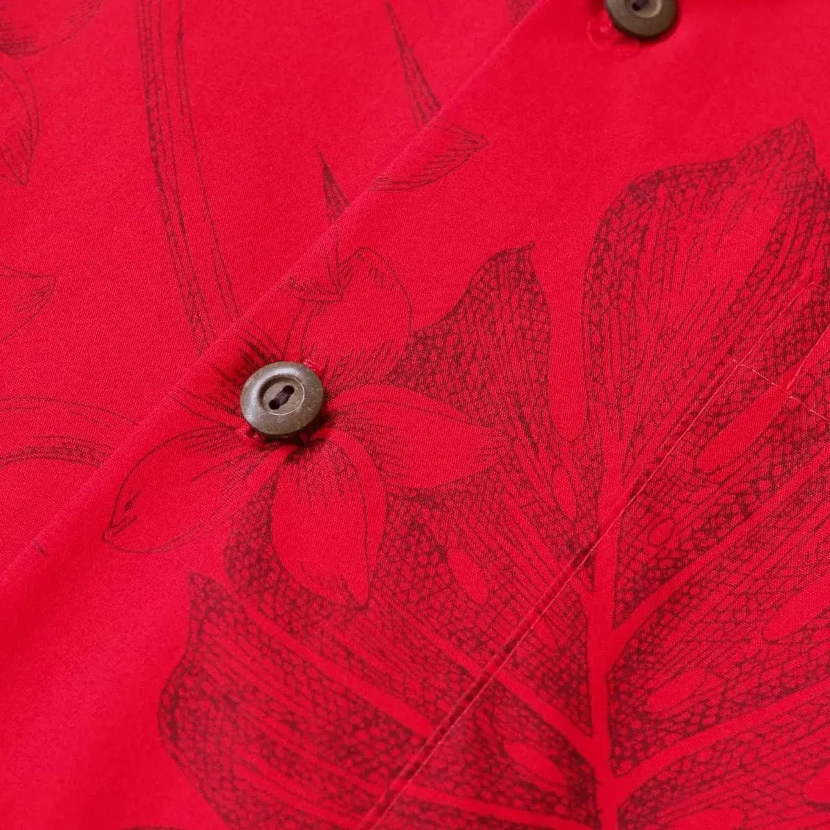 Monstera cereus red hawaiian cotton shirt - alohaz