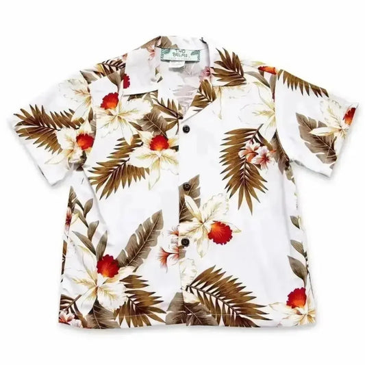 Moon white hawaiian boy shirt - alohaz