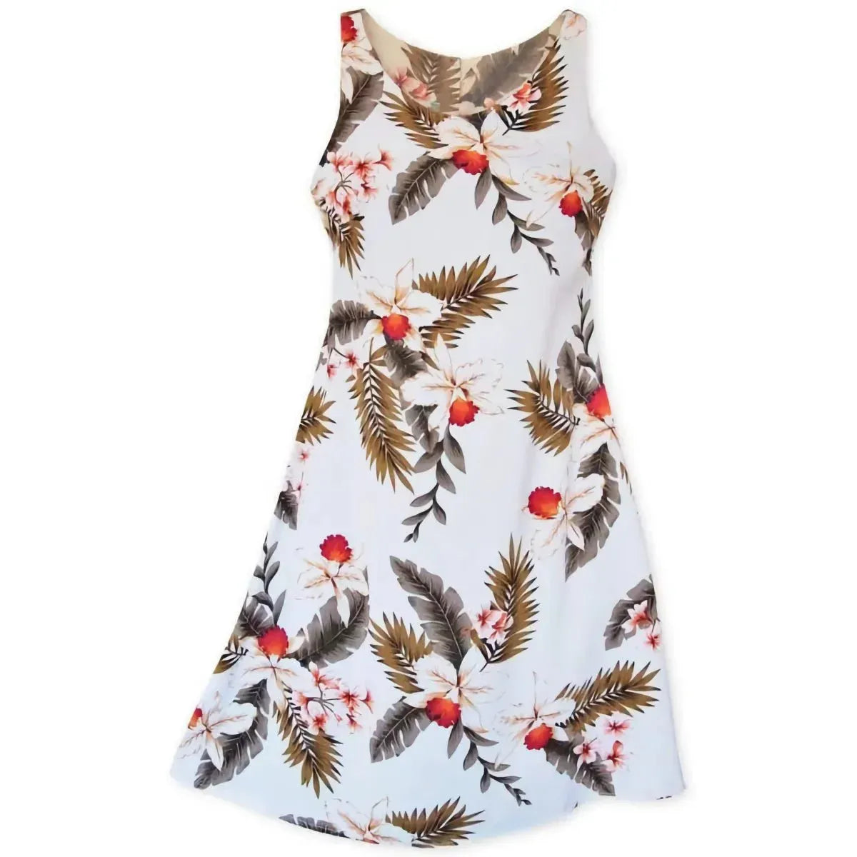 Moon white hawaiian fiesta dress - alohaz