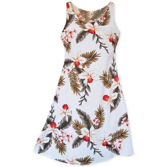 Moon white hawaiian fiesta dress - alohaz