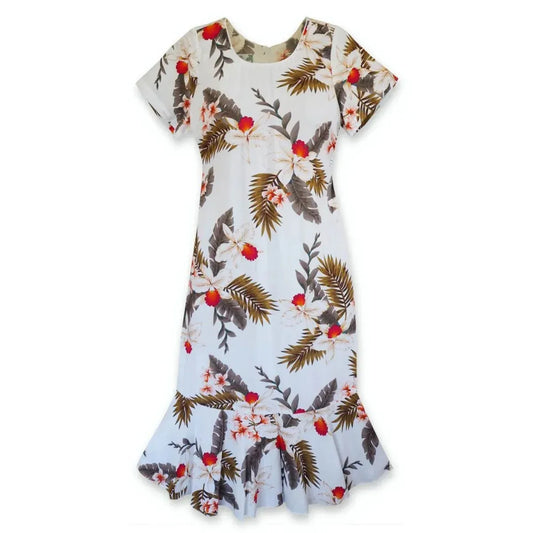 Moon white hawaiian laka dress - alohaz