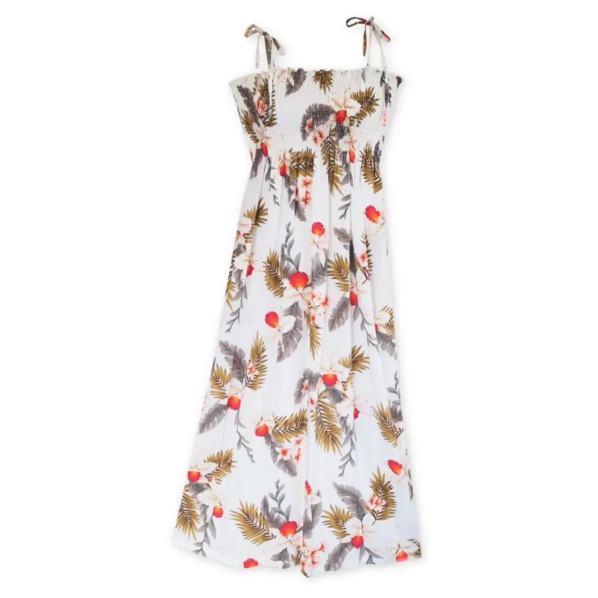 Moon white hawaiian maxi dress - alohaz