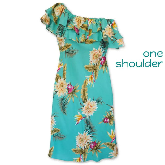 Mountain green hawaiian rainbow short dress - alohaz