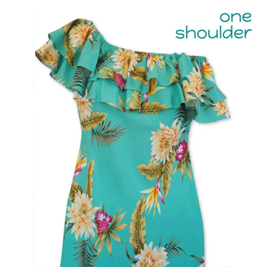 Mountain green hawaiian rainbow short dress - alohaz