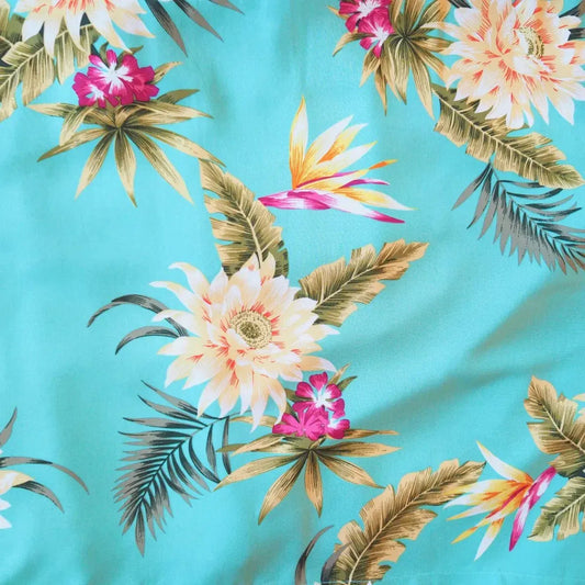 Mountain green hawaiian rayon fabric - alohaz