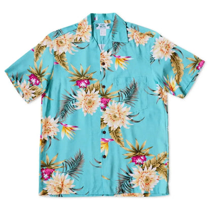 Mountain green hawaiian rayon shirt - alohaz