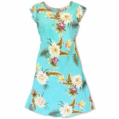 Mountain green hawaiian xoxo short dress - alohaz
