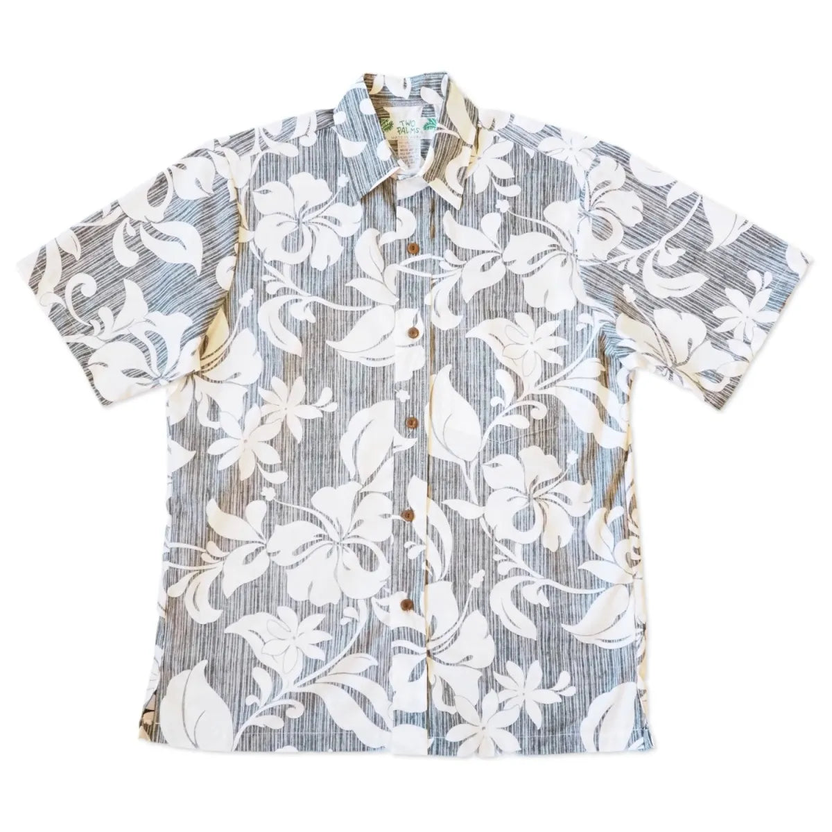 Nanakuli black reverse print hawaiian cotton shirt