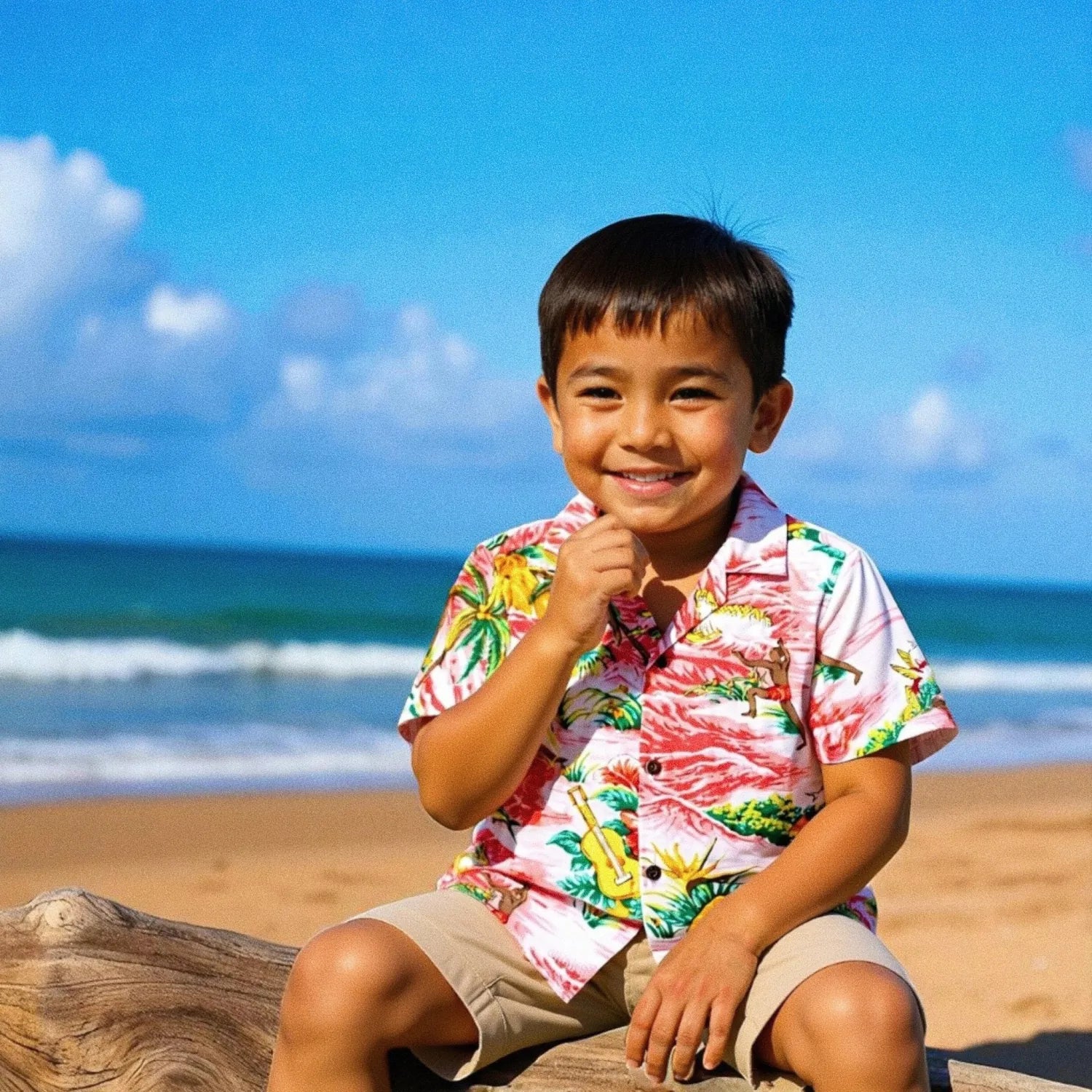 Ocean life pink hawaiian boy shirt - alohaz