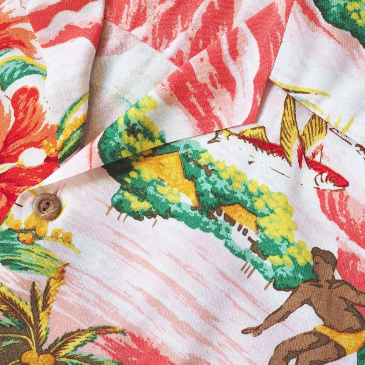 Ocean life pink hawaiian rayon shirt - alohaz