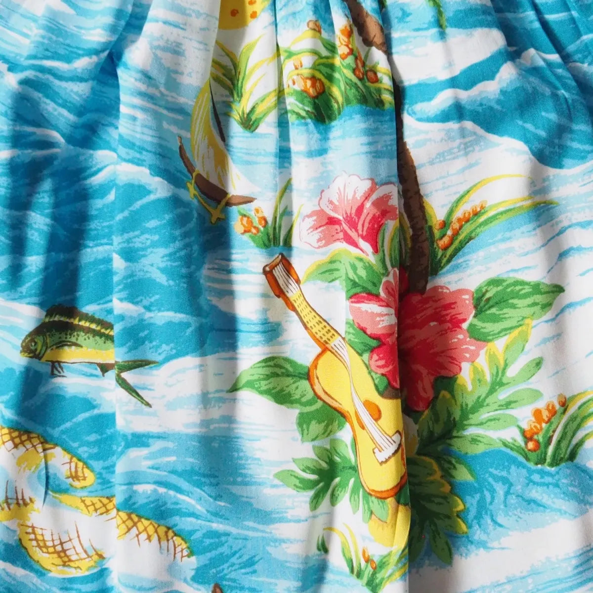 Ocean life teal hawaiian girl sunkiss dress