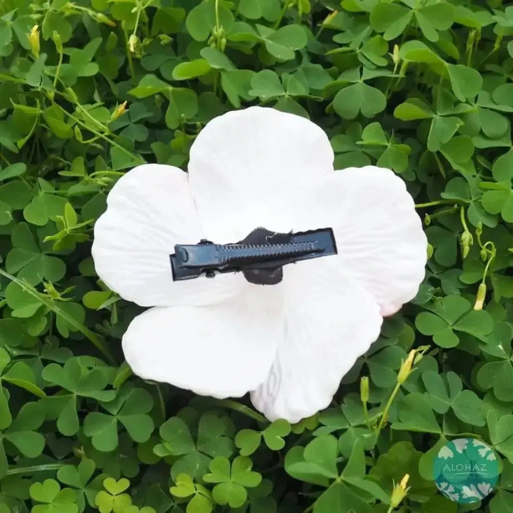 Orange hibiscus hawaiian flower hair clip - alohaz