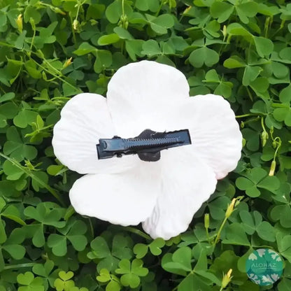 Orange hibiscus hawaiian flower hair clip - alohaz