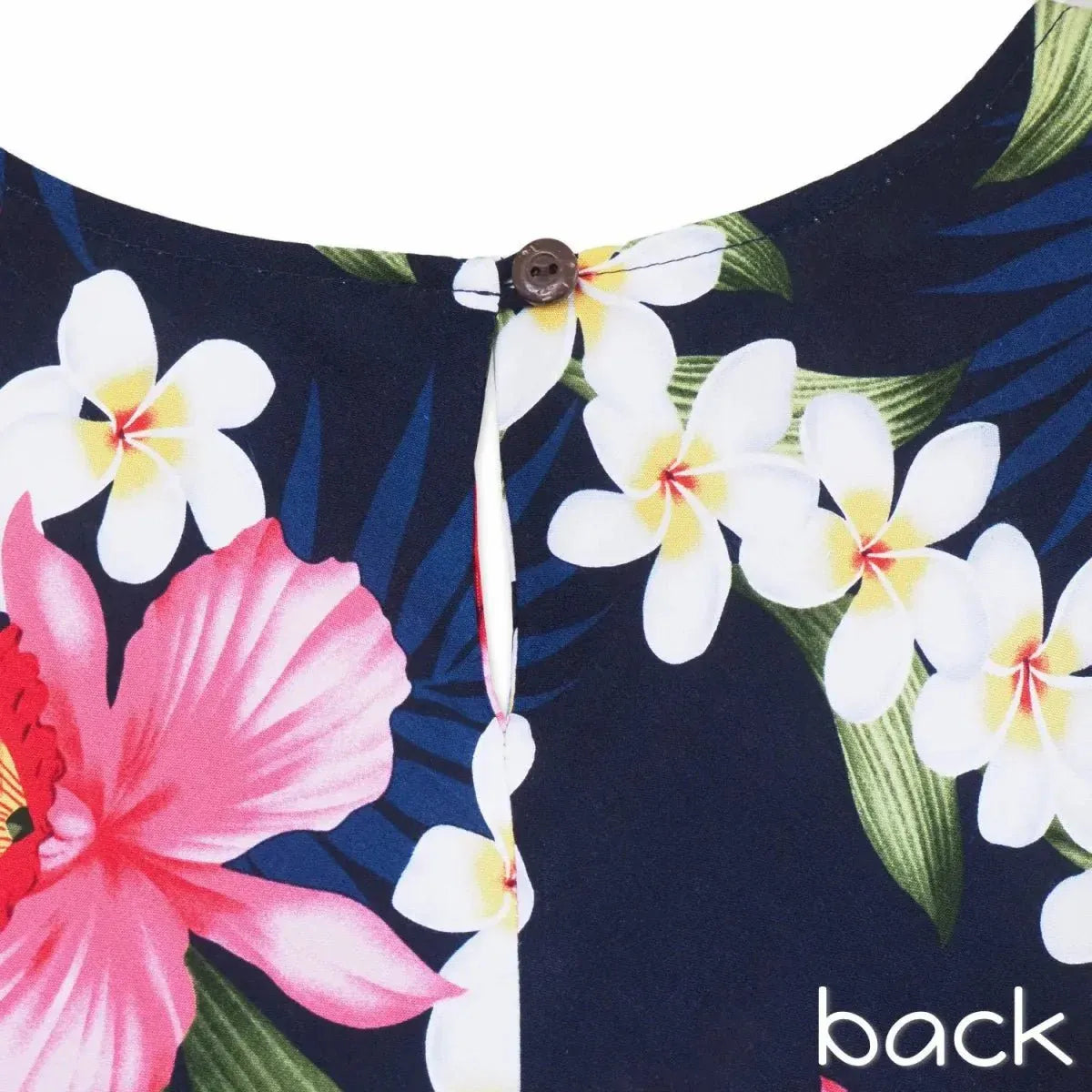 Orchid play blue hawaiian malia dress - alohaz