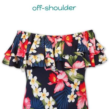 Orchid play blue hawaiian rainbow short dress - alohaz