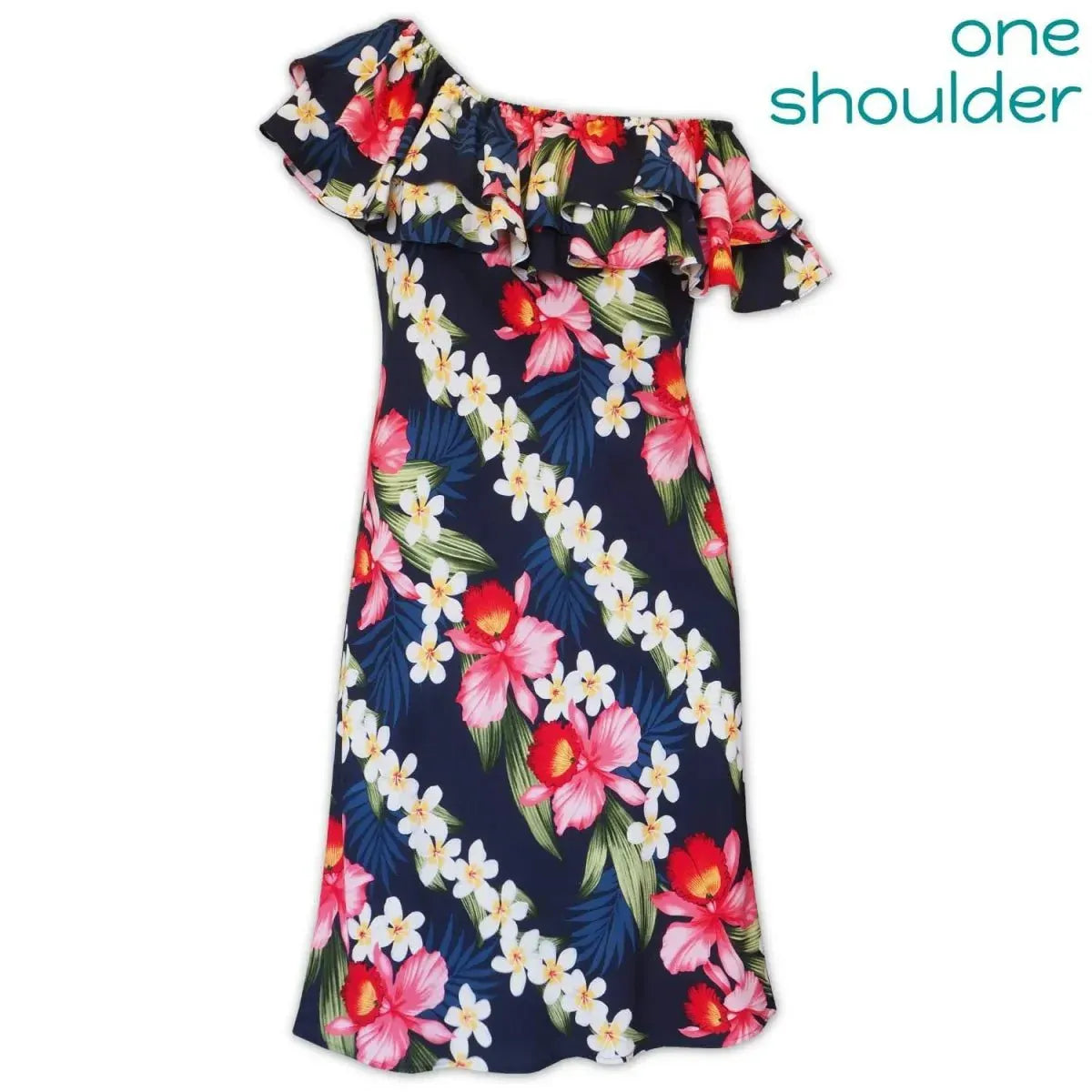 Orchid play blue hawaiian rainbow short dress - alohaz