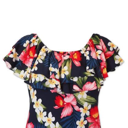 Orchid play blue hawaiian rainbow short dress - alohaz