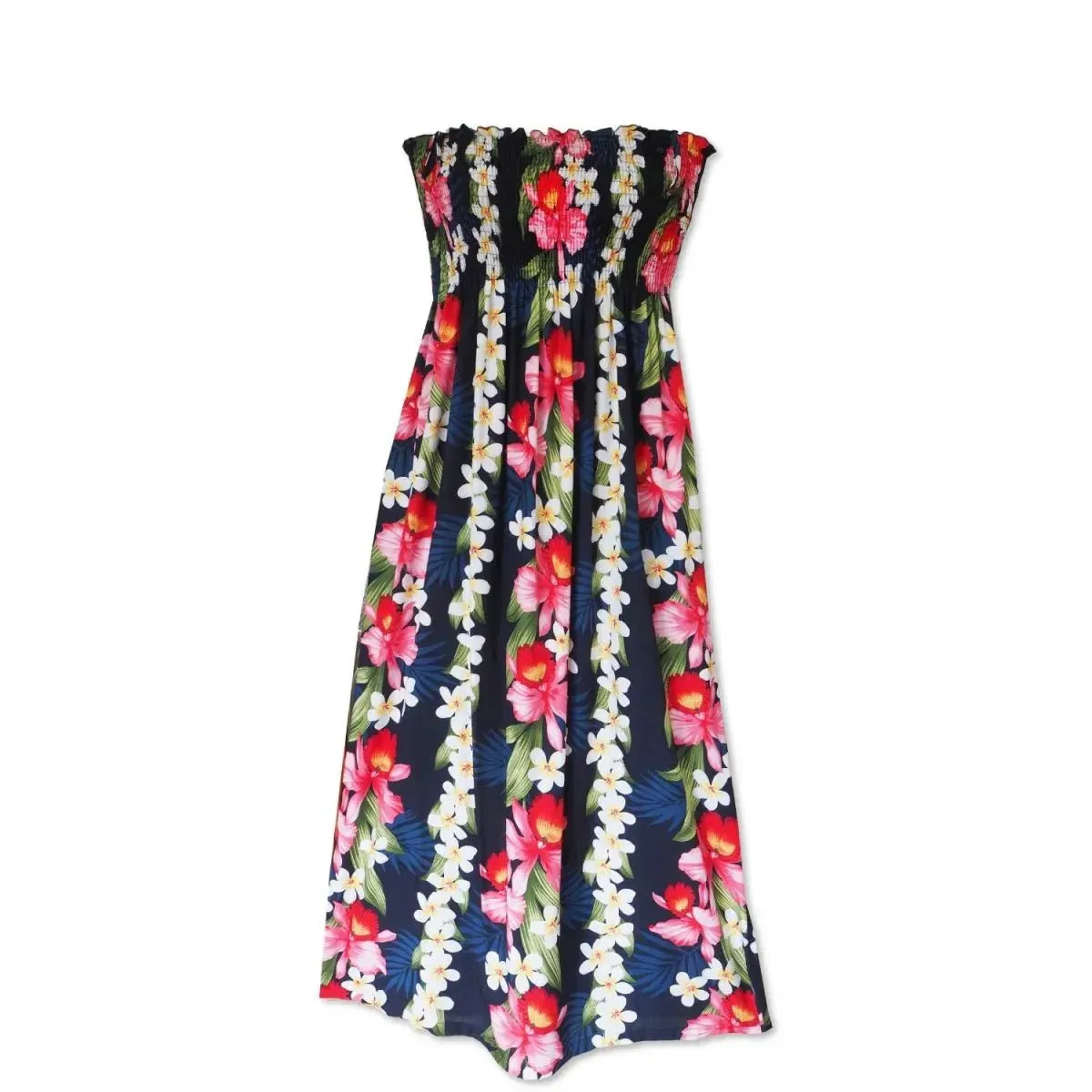 Orchid play navy hawaiian maxi dress - alohaz