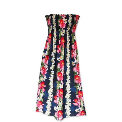 Orchid play navy hawaiian maxi dress - alohaz